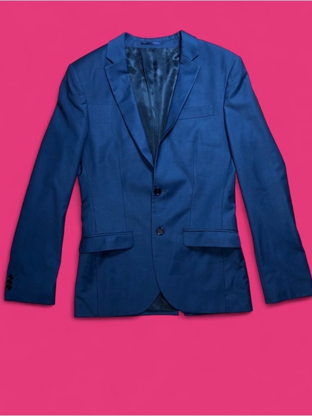 River Island Men's Royal Blue Two-Button Blazer